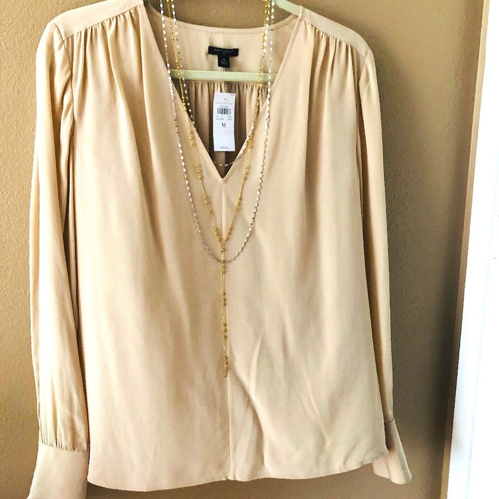 Ann Taylor 100% Silk Blouse Top
